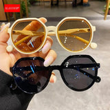 KLASSNUM Women Square Frame Fashion Sunglasses Brand Vintage Travel Sun Glasses Female Eyewear Anti-Glare Driving Sun Glasses