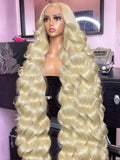 613  Human Hair Body Wave 13x6 Lace Front Wig  Blonde Lace Frontal Wigs for Women 250 Density Natural Hairline With Baby Hair