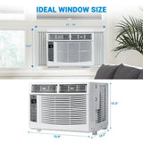 6000 BTU Smart Window Air Conditioner with WiFi - Cools Rooms to 250 Sq Ft, Remote & App Control for Bedroom Office