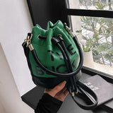 Women's Bucket Bag | PU Drawstring Shoulder and Crossbody Handbag