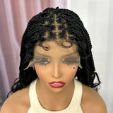 Ombre Knotless Box Braided Wig with Wavy Ends - Lace Front Braided Wig with Baby Hair for Black Women