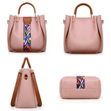 4 Pcs Luxury Handbag Set | Large Capacity Tote Bag, Fashion Shoulder Bag, Wallet & Card Case for Women (Patchwork)