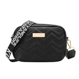 Fashion Wave Pattern Women's Shoulder Bag | Solid Color Crossbody Bag & PU Leather Wide Strap Purse (Female Handbags)