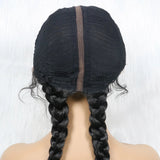 24" Dutch Cornrow Box Braid Wig | Lace Front Synthetic Wig with Baby Hair | Afro Wig for Black Women | High-Temp Fiber