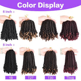 Bob Spring Twist Crochet Hair | Pre-Twisted Passion Twists | Pre-Looped Braids | 6-8 Inch | 20 Strands/Pack
