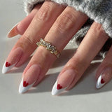 ARTAUG 24PCS Medium Stiletto Pink Black French Tip Press On Nails Star Pattern Glitter Press On Nails