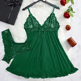 A Set Of Tulle Ultra Sexy Nightgown V-neck Bra Open Sleep Skirt Night Erotic Dress Woman Sheer Pajamas Lingerie Pants Luxury kit