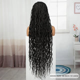 36" Long 613 Blonde Knotless Box Braids Wig | Full Lace Frontal Twist