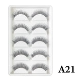MIOFIA New 5 Pairs Fake Lashes D Curl Fluffy Soft Volume Eyelash Extensions Natural Look 3D Faux Mink False Eyelashes Makeup