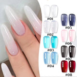10ML 1-24PCS Milk White Jelly Gel Nail Polish Nail Art 2026 New Popular Nail Supplies UV LED Light Nails Black Red Nails