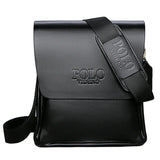 Leisure Business PU Leather Single Shoulder Bag For Men Polo Vertical Satchel - Five Pocket Layout
