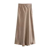 Refined Silk Midi Skirt