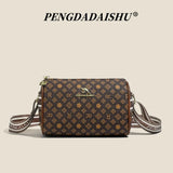 Alphabet Print Shoulder Bag For Women Rectangular Polyester Crossbody With Interior Slot Pocket