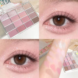 Love the 16-color eye shadow plate, pearlescent matte lying silkworm, brighten the low-saturated earth color daily makeup