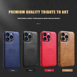 Soft Leather Case for iPhone 15 14 13 12 11 16 17 Pro Max Ultra Thin Lens Protection Cover