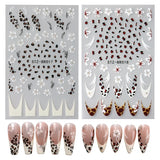 Cheetah French Nails Stickers Flowers Leopard Self-Adhesive Decals Holographic Slider Manicure Art Supplies And Decorations