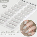 Gradient Auroras Semi Cured Gel Nail Strips Sparkly Shinning DIY Gel Polish Stickers for Nails Works with UV/LED Nail Lamps