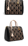 Women's Embroidered Letter Baguette Handbag | PU Leather Shoulder Bag
