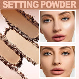 Lasting Oil Control Pressed Powder Bronzer Natural Brighten Waterproof Nude Setting Loose Translucent Powder Dupes Makeup Women