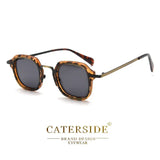 Caterside Punk Retro Polarized Sunglasses Men Mental Fashion Square Sun Glasses Women Outdoor Travel Driving Eyewear UV400