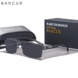 BARCUR Sunglasses Men’s Original Rectangle Fashionable Business Sunglasses – Polarized UV400 Protection for Driving Hiking Sports and Casual Wear – Trendy Fashion Shades Oculos De Sol with Anti-Reflective TAC Lenses