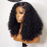 200% Density Short Curly Bob Wigs 13x4 Lace Front 4x4 Closure Deep Wave Brazilian Remy Human Hair 14 Inch