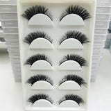 5/7 Pairs Soft Natural 3D Mink False Eyelashes Cat Eye Elongated Winged Lashes Faux Cils Make Up Beauty Tools Wholesale