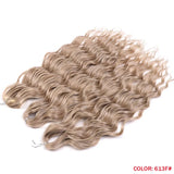 24" Orange Twist Crochet Hair | Synthetic Deep Wave Braiding Hair Extensions | Water Wave Hair | Heat Resistant Fiber | 60 Strands/Pack