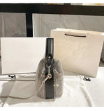 Luxury Designer Brand Silver Clutch Purse | Women's Evening Banquet Bag & Crystal Rhinestone Shoulder Bag (Fashion Handbags)