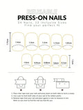 24pcs/set short square fake nails for women cute bride heart white french tips faux ongles y2k press on false nail supplies