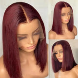 Natural Black Straight Short Bob Wig | 13x6x1 T-Part Lace Front Human Hair (180% Density, Wear & Go)