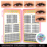 GROINNEYA Eyelashes Clusters 320 pcs Natural Eyelash extension Cluster Lashes Volume Mixed Tray Lashes Cluster Natural Lashes