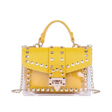 Brand Women's Studded Graffiti Crossbody Bags | Fashion Shoulder Bag for Ladies (Luxury Designer PVC Handbags & Messenger Satchel)