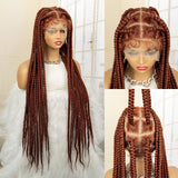 36" Big Knotless Box Braided Full Lace Wig | Cornrow Braiding Wig | Baby Hair | Synthetic Braids | For Women