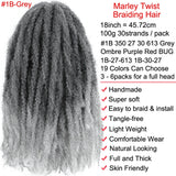 18" Marley Twist Braiding Hair | Crochet Braids | Afro Twist Kinky Hair Extensions | Ombre Colors | 30 Strands/Pack