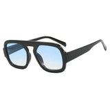 DOHOHDO 2025 Fashion Square Sunglasses Women New Retro Black Brown Thick Frame Pilot Sun Glasses Woman Chic Polygon Shades UV400
