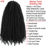 18" Marley Twist Braiding Hair | Crochet Braids | Afro Twist Kinky Hair Extensions | Ombre Colors | 30 Strands/Pack
