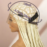 Boho Box Braided Wig with Curly Hair | Goddess Locs Accents | Full Lace Brown Braids Wig | Bohemian Box Braid Wig