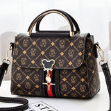 Monogram Print PU Leather Shoulder Bag For Women With Single Strap Casual Tote Bag - Versatile Everyday Accessory