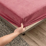 Winter Plush Elastic Fitted Sheet Double Bed Sheet Soft Warm Velvet Bedspread Mattress Cover Bed Linen Protector 90 150 160 180