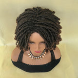 Afro Bob Faux Locs Wig | Short Dreadlock Twist Braids
