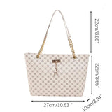 None Presbyopia Handbag Soft Leather Large Capacity Tote For Women With Hanging Accessories Shoulder Bag