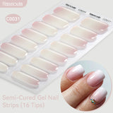 Gradient Auroras Semi Cured Gel Nail Strips Sparkly Shinning DIY Gel Polish Stickers for Nails Works with UV/LED Nail Lamps