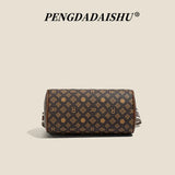 Alphabet Print Shoulder Bag For Women Rectangular Polyester Crossbody With Interior Slot Pocket