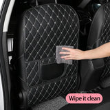1Pc PU Leather Car Anti-Kick Mats Auto Seat Back Protector Cover For Children Kids Car Back Seat Anti-Dirty Pad Car  Accessories