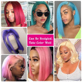 613 Honey Blonde Bob Lace Front Human Hair Wigs 13x4 Remy Brazilian Straight Short Bob 10 14 Inch