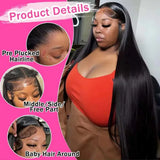 38Inch Straight Lace Front Wigs Human Hair 13x6 HD Lace Frontal Wig 4x4 Bone Straight Glueless Wig Pre Plucked For Women