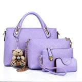 Three Strap Soft PU Shoulder Bag | Letter Detail Satchel