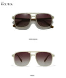 SO&EI Fashion Double Bridges Square Rivets Women Sunglasses Retro Men Gradient Shades UV400 Sun Glasses
