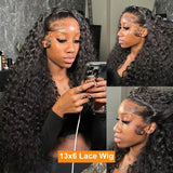 13x4 13x6 HD Transparent Lace Deep Wave Frontal Wig 40 Inch Jerrly Curly Lace Front HumanHair Wig For Deep Curly Water Wave Wig